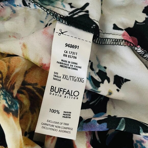 Buffalo David Bitton Womens Black Drawstring Waist Floral Jogger Pants Size XXL - Picture 4 of 10